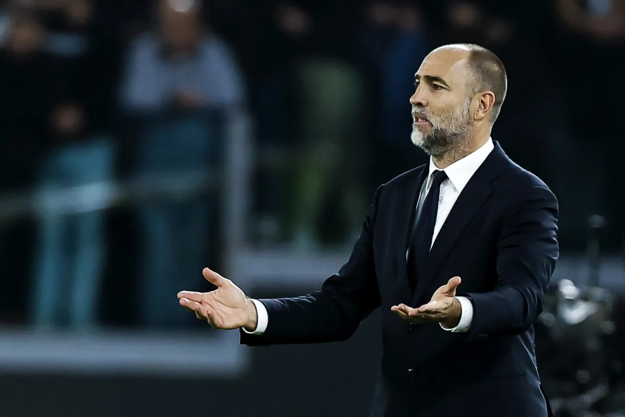 Juventus’ coach Igor Tudor gestures during the Italian Serie A soccer match between
