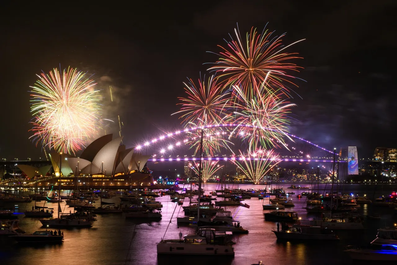 Fuegos artificiales de Año Nuevo en Sydney