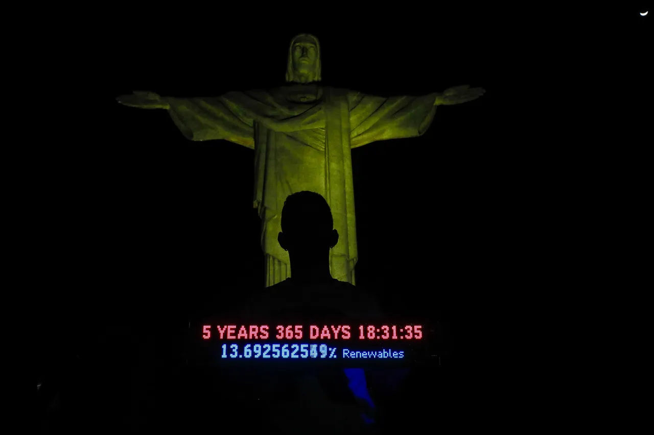El Cristo Redentor de Río proyecta el &#8220;Reloj Climático&#8221; y avisa: faltan menos de seis años