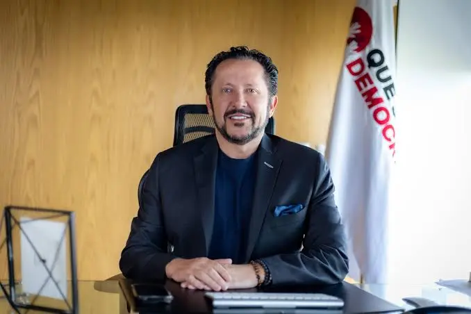 Edgar Garza Ancira, presidente nacional de Que Siga la Democracia, durante una entrevista sobre el registro de la agrupación como partido político.