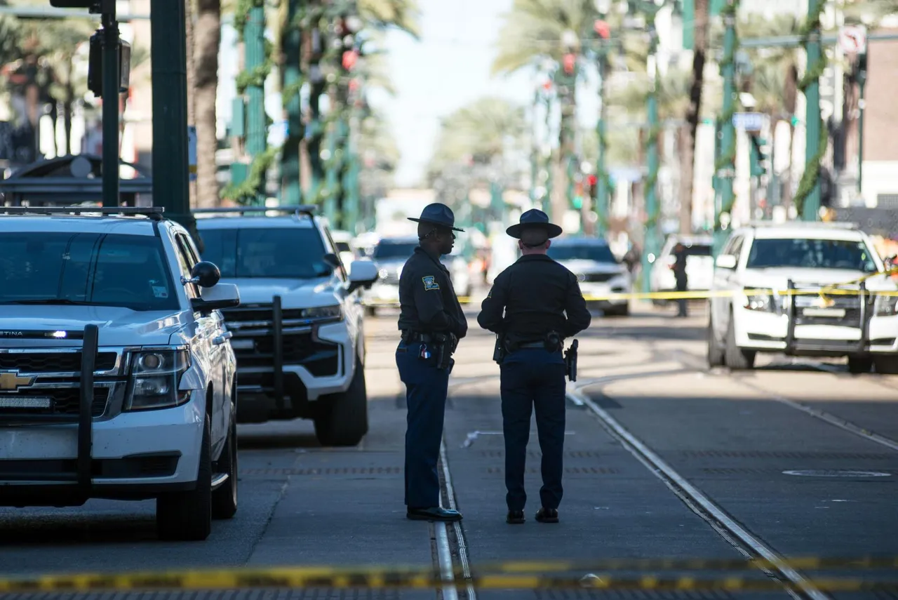Aftermath of a car ramming into crowd in New Orleans