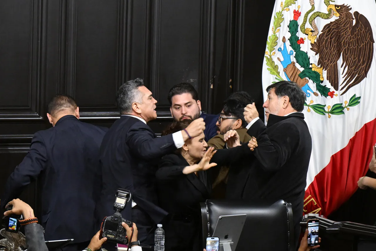 Senadores mexicanos se enfrentan a golpes en cierre de sesión legislativa