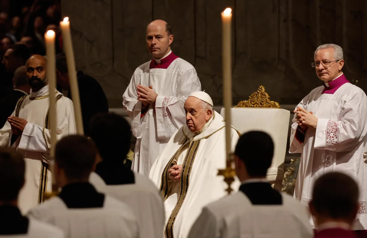 Pope Francis leads the Midnight Christmas mass at the Vatican