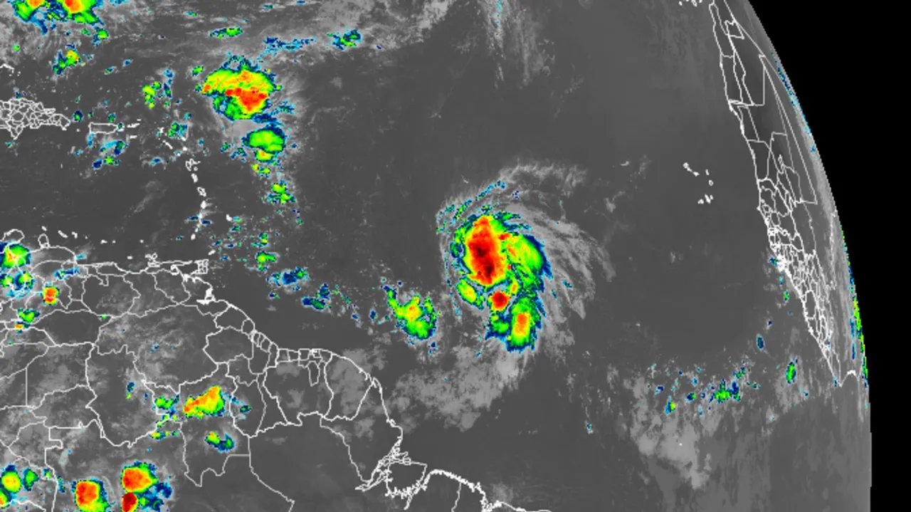 Imagen satelital de la tormenta “Jerry”.