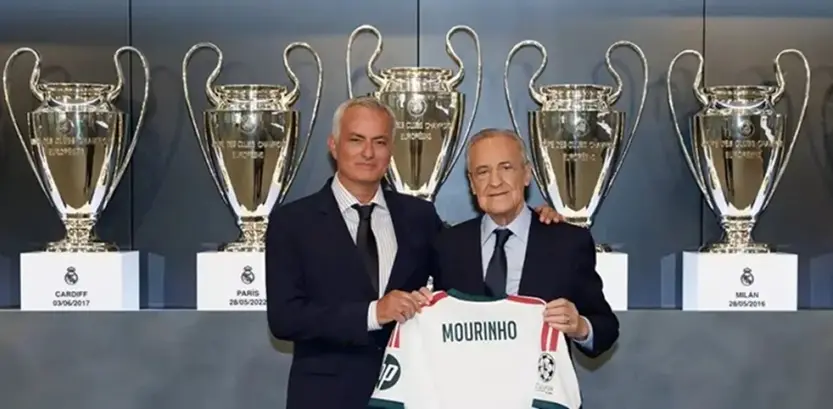 El técnico portugués firmó un contrato por las próximas tres temporadas durante un acto privado celebrado en la sala de juntas del club, acompañado por el presidente Florentino Pérez 