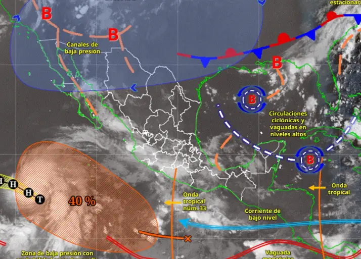 Onda tropical y monzón mexicano desatan lluvias en varios estados