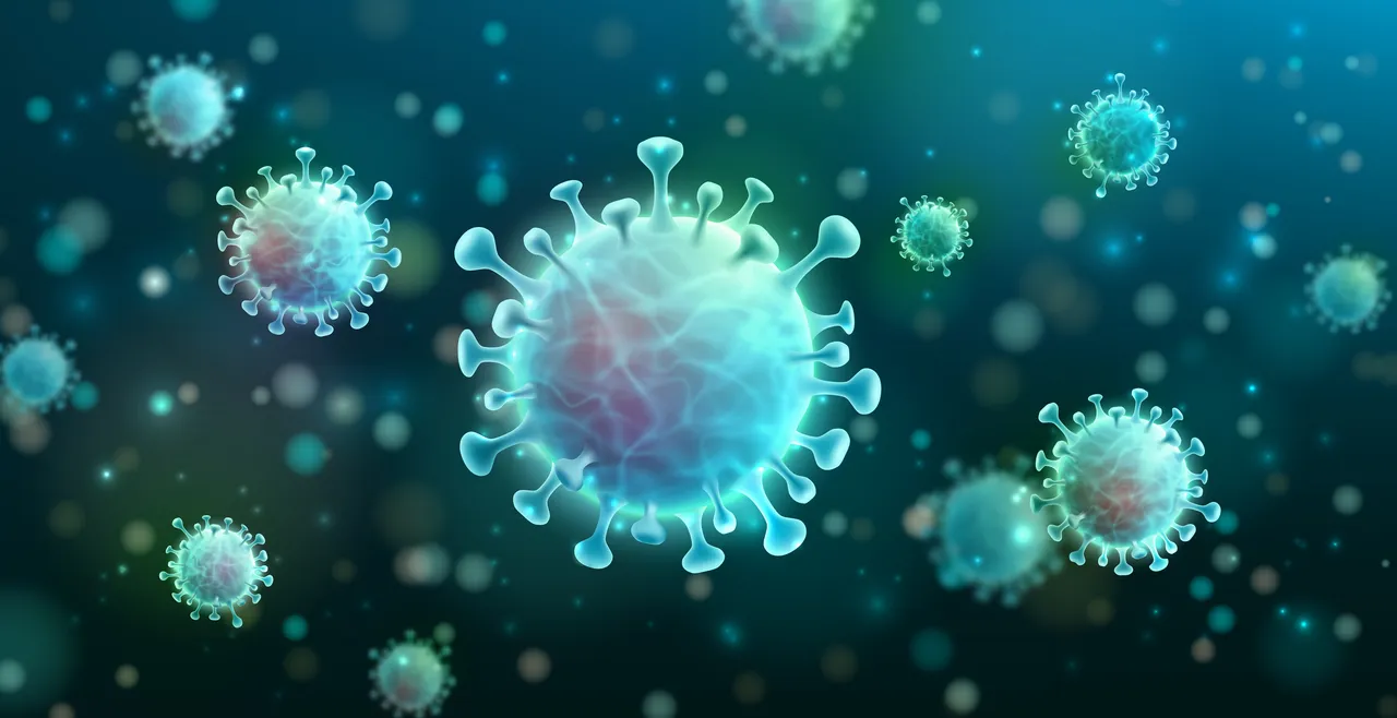 Vector of Coronavirus 2019-nCoV and Virus background with disease cells. COVID-19 Corona virus outbreaking and Pandemic medical health risk concept. Vector illustration eps 10