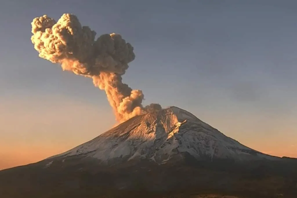 El volcán Popocatépetl