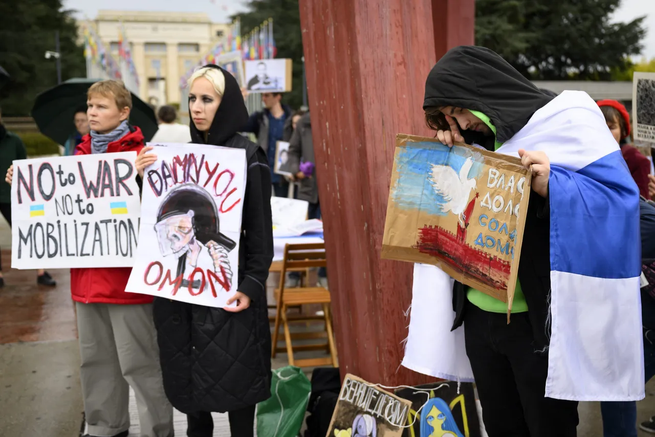 Russians in Switzerland protest against war in Ukraine