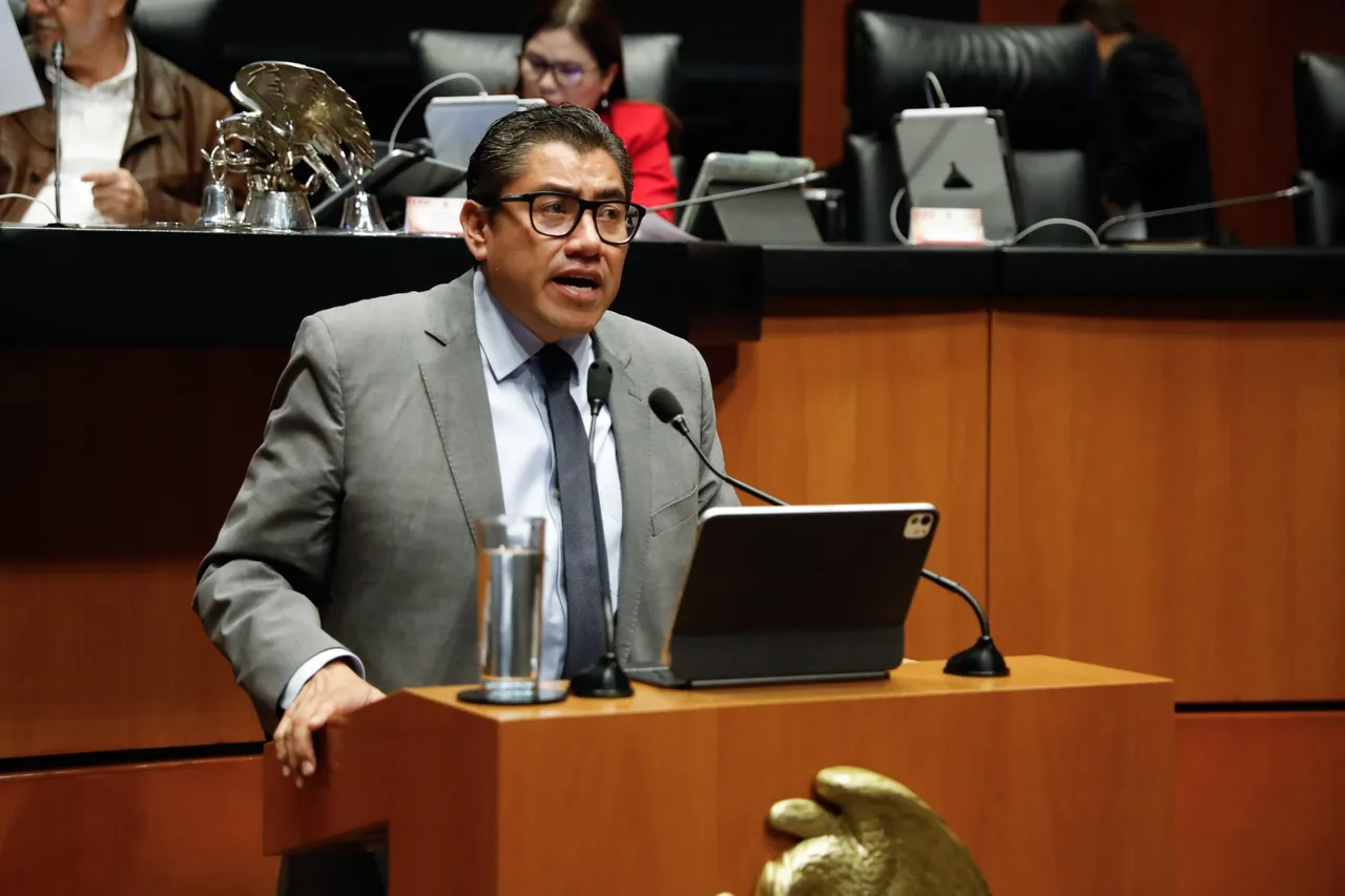 Saúl Monreal en el Senado de la República durante una sesión legislativa