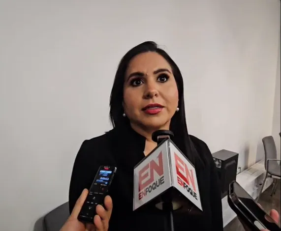 Mayuli Martínez Simón, senadora del PAN por Quintana Roo, durante declaraciones sobre los vuelos privados de Mara Lezama.