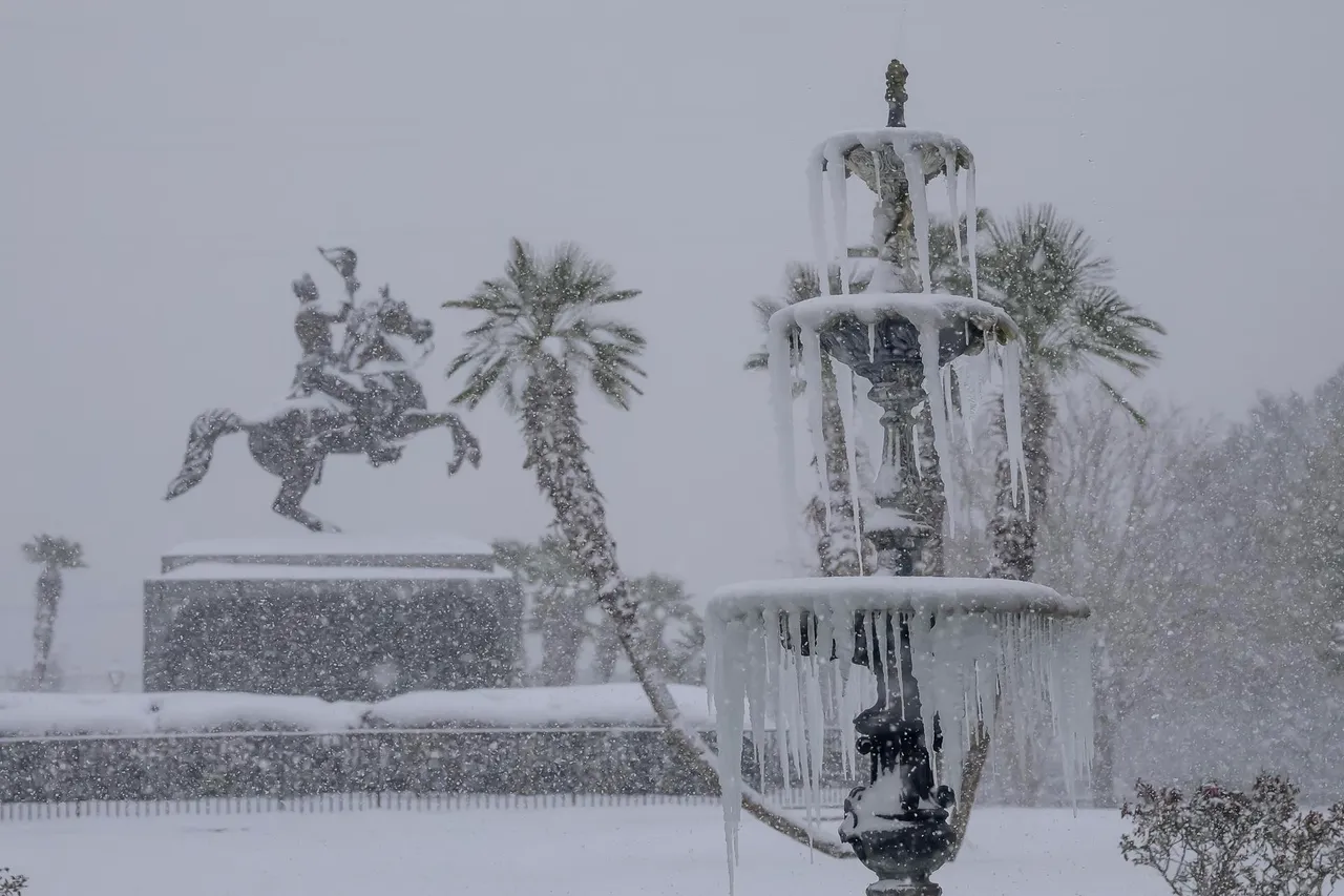 Rare snowstorm hits New Orleans, Louisiana