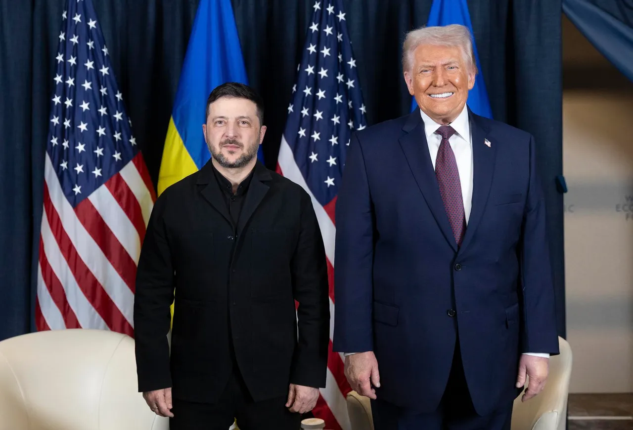 Donald Trump y Volodímir Zelenski reunidos en el Foro Económico Mundial de Davos discutiendo la paz en Ucrania
