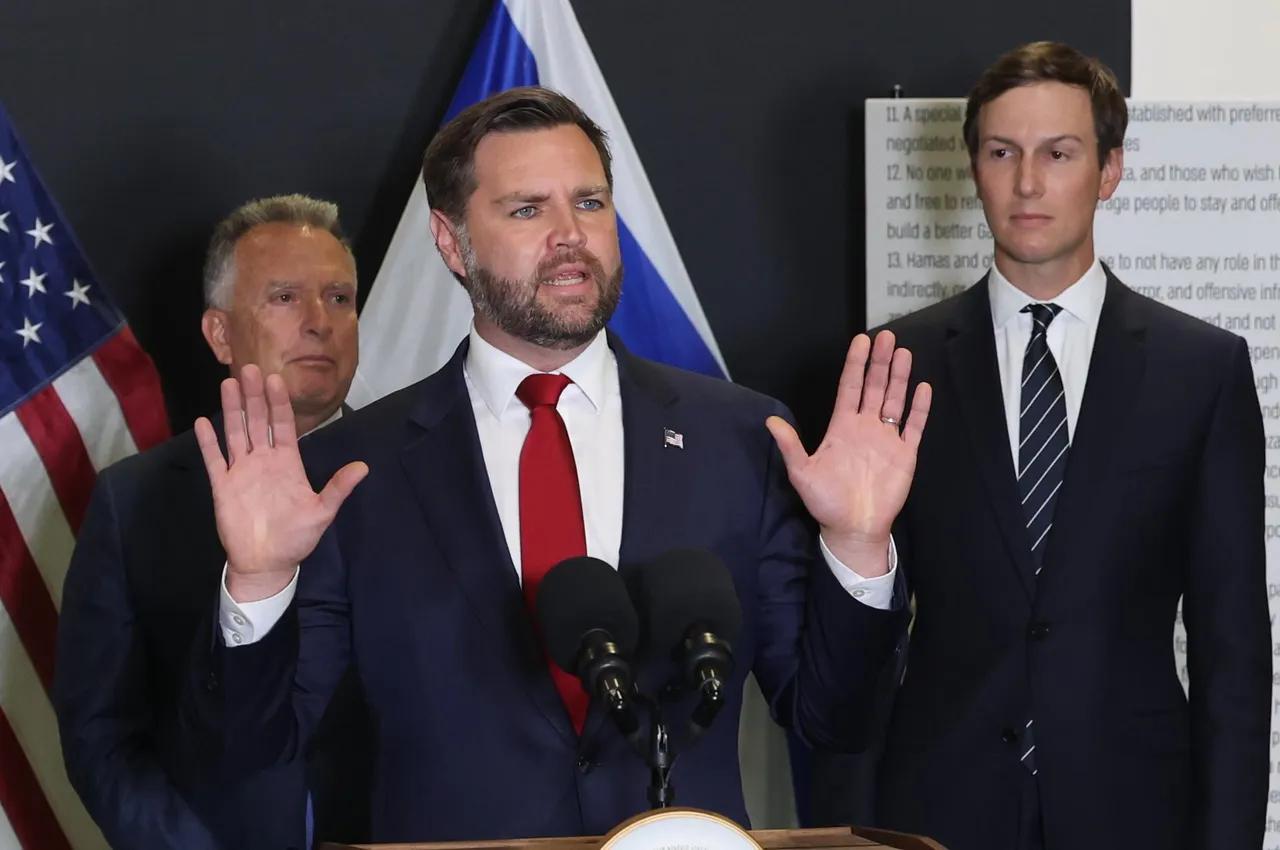 US Vice President JD Vance speaks to the press in Israel
