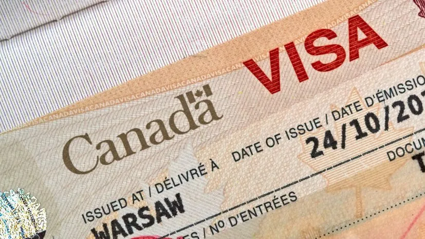 Canadian immigration Visa in passport