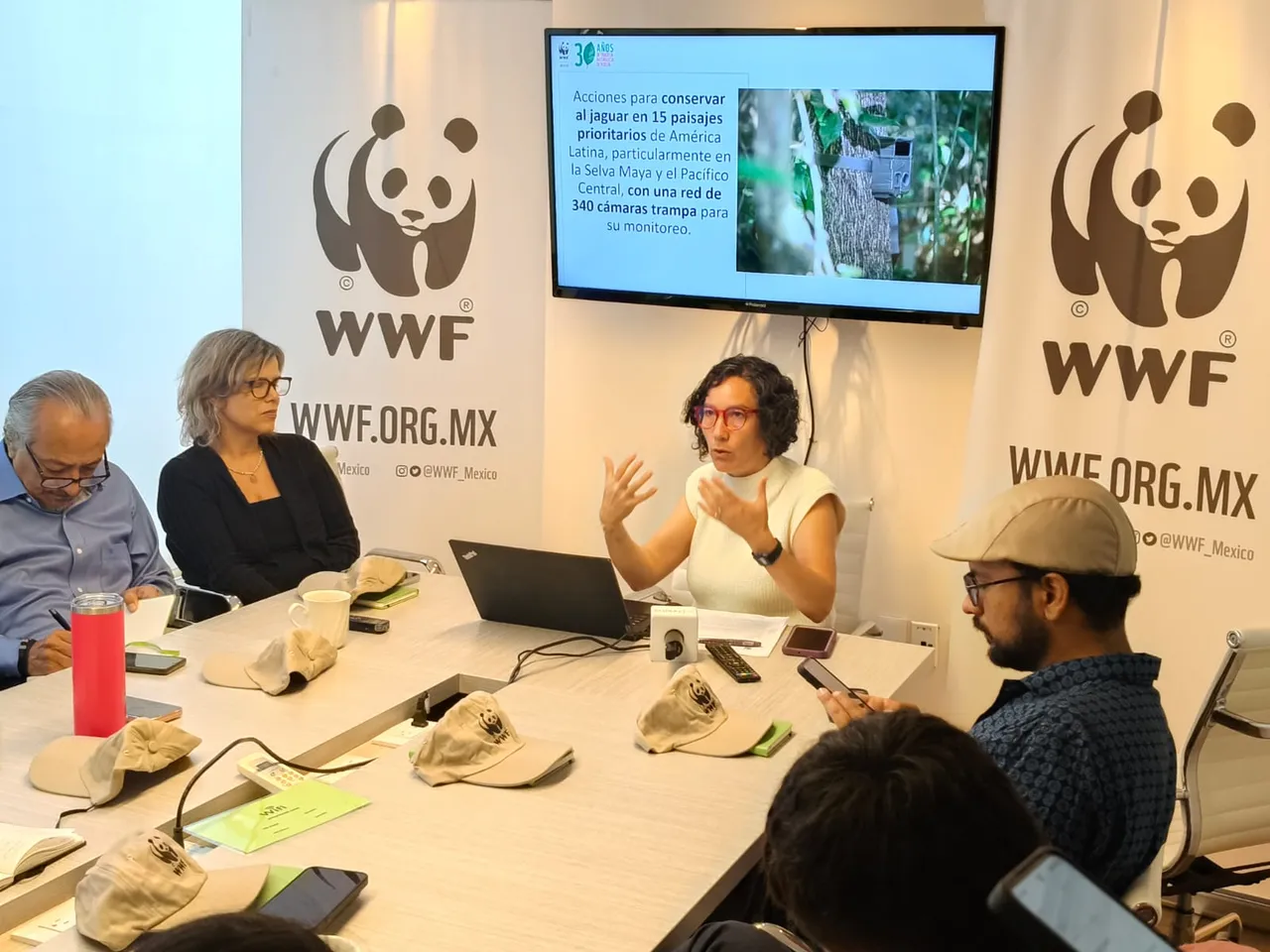 María José Villanueva, directora de WWF México, presentando la campaña "Sé un héroe Panda"