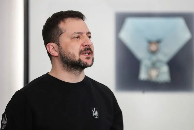 Volodímir Zelenski durante su intervención en el Foro de Seguridad de Varsovia